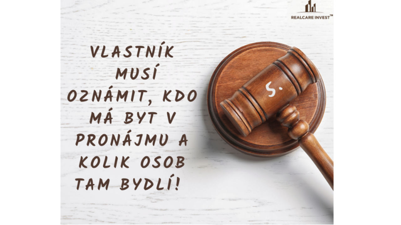 Vlastníci 5: Vlastník musí oznámit, kdo má byt v pronájmu a kolik osob tam bydlí.